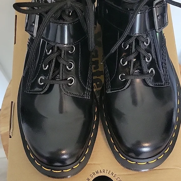 Black Leather Combat Boots